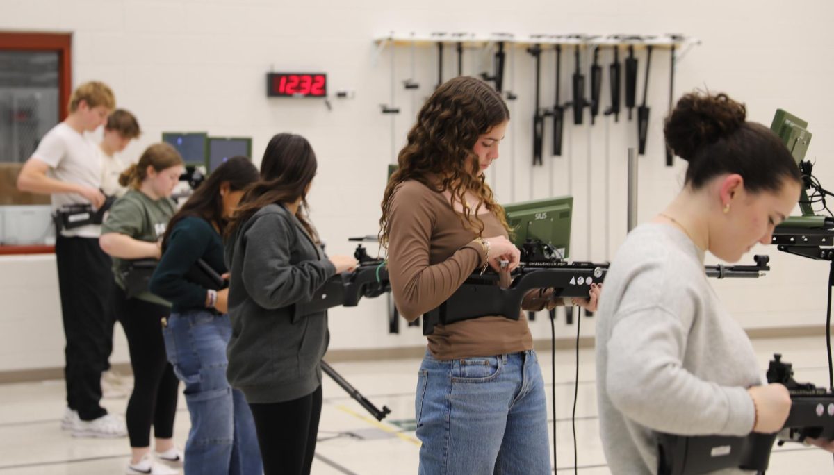 Students participate in the JROTC Annual Turkey Shoot for a chance to win a free turkey.