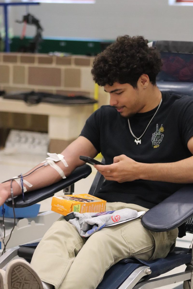 Alexander Franco seen donating his blood for the April blood drive.