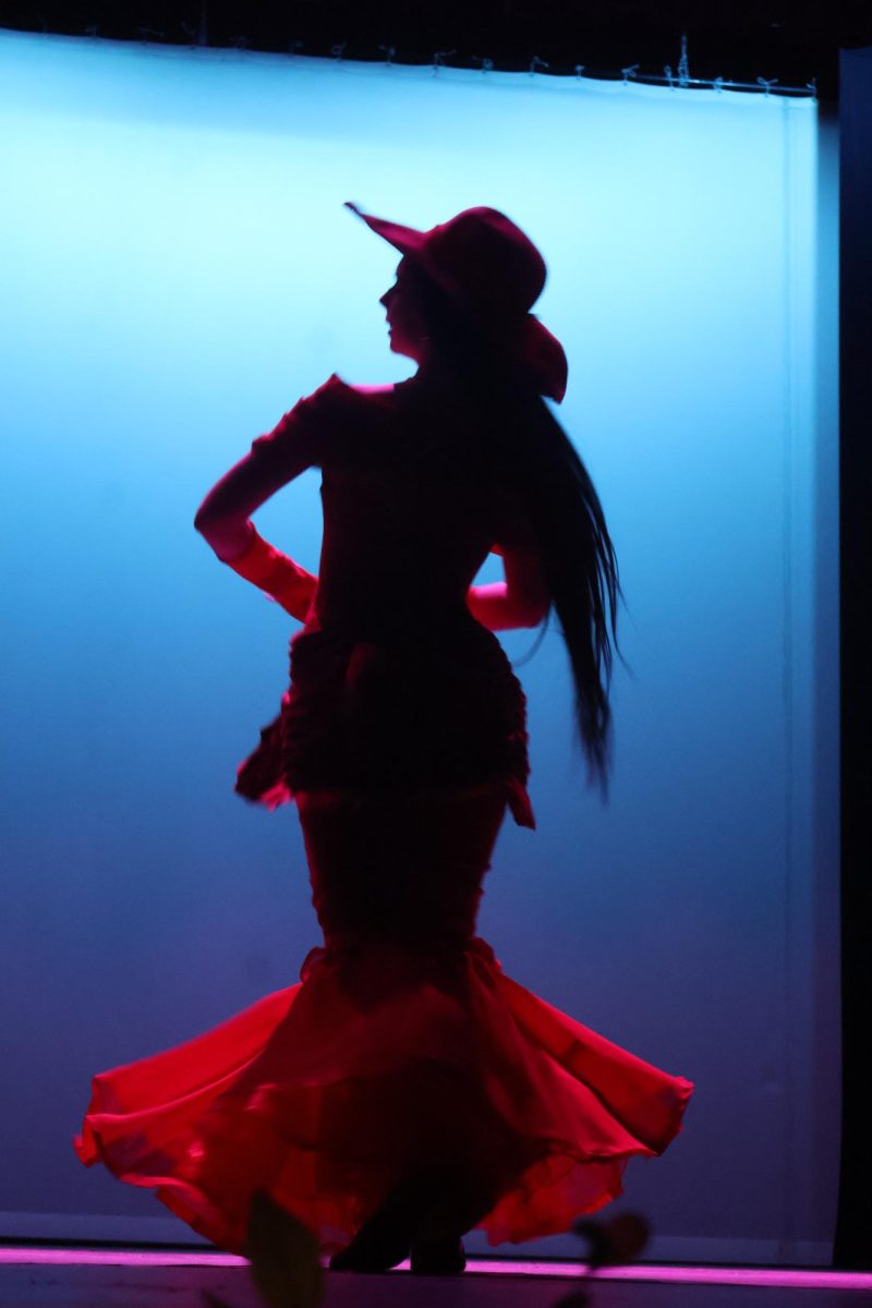 Jane Hall strikes a pose under the lights.
